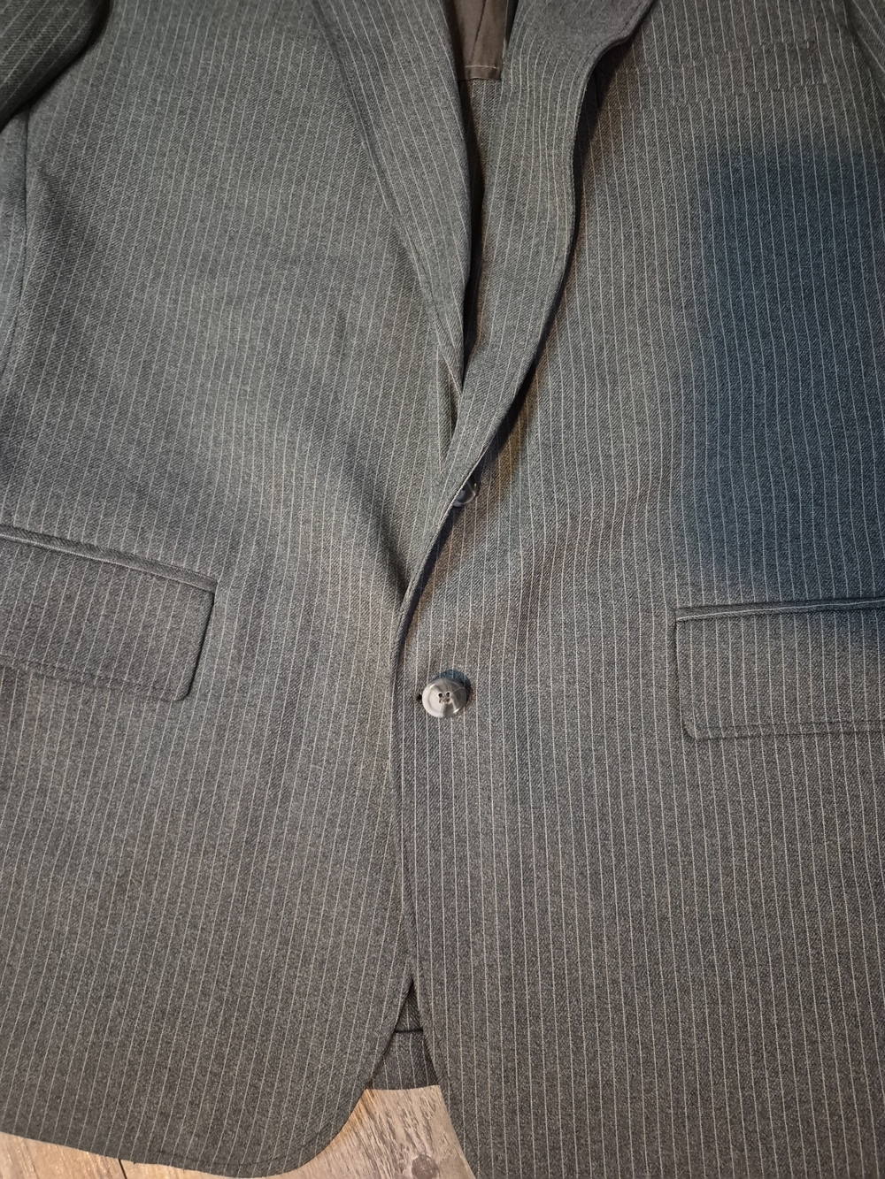 Classic COLLECTION Gray Pinstripe Single-Breasted Suit Jacket